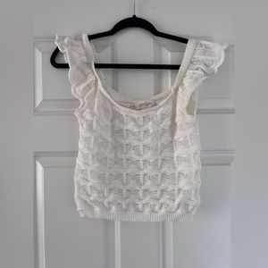 White Crochet Top